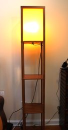 Asian Style Floor Lamp With Shelf Storage