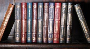 Set Of 12 Easton Press Mini Leather-bound Books Of Famous Poems By Frost, Dickinson