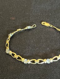 14K YG / WG 7 INCH MIXED LINK BRACELET