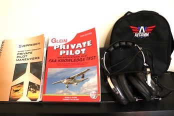 Avcomm Aviation Products Pn# Ac-200pnr Headset & Jeppesen Private Pilot Maneuvers Guidebook, Gleim Private