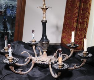 Vintage Empire Style 6 Arm Electrified Candle Light Chandelier 26 X 20 Inches