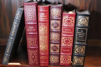 Easton Press 6 Leather Bound Books With Anna Karenina, Don Quixote And More.