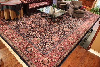 Handmade Vintage Embassy Sized Rug With Beautiful Rich Colors And Floral Details