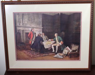Vintage Framed Print Of Aristocrats Charting Their Territories