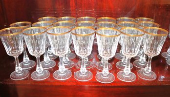 20 Elegant Etched Water Glasses With Gold Rim