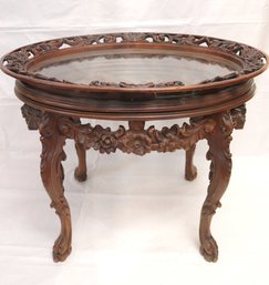 Carved 1930s Romantic French Style Tray Table With Neoclassical Scene.