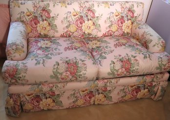 Custom Crafted Full Size Sofa Bed In Pink Chintz Floral Fabric By Design For Sleep