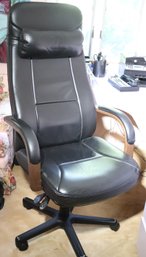 Vintage Backsaver Furniture Adjustable Office Armchair In Black Faux Leather