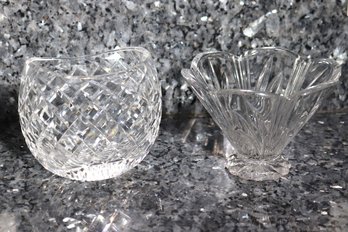 Two Small Waterford Crystal Vases, 4 Inches Tall.