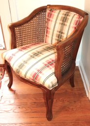 Accent Chair/caning And Upholstered