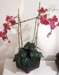 Decorative Faux Orchid Plant Display