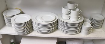 Pottery Barn Japan White Porcelain Dinnerware.