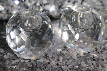 Tiffany And Co. Faceted Round Candle Holders