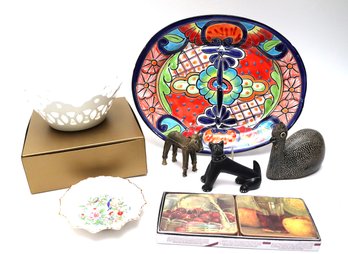 Mixed Lot Includes Coasters, Plate, Miniatures & More Assorted Sized Pieces As Pictured