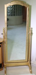 Ethan Allen Cheval Tiling Floor Mirror With Gold Leaf Finish