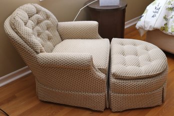 Robert Allen Tufted Accent Chair, Includes Ottoman