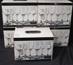 Hotel Black Collection Entertainment Stemmed Wine Glasses In Original Box,