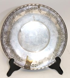 Large Wallace Sterling Silver Platter With Floral Border