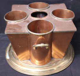 Vintage Copper And Brass 4 Bottle Wine Cooler