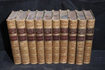 Antique Leatherbound Books British Essayist Printed By H. O Houghton And Company Includes Assorted Volumes