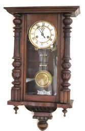 Antique Gustav Becker Regulator Wall Clock Includes A Key