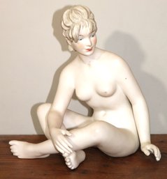 Vintage Wallendorf Bisque Figurine Of Nude Beauty Made In Germany