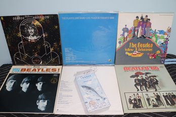 Lot Of 6 Vintage Beatles And George Harrison Records.