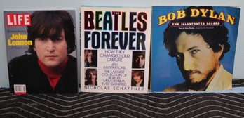 Three Memorabilia Books About The Beatles, John Lennon, And Bob Dylan