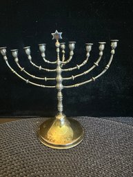 STERLING SILVER 8 ARM TRAVEL MENORAH WITH REMOVABLE SHAMASH - MEXICO