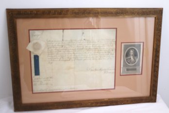1755 George Ll Official Framed Documentation Edward Lloyd Sun Berry With Official Seal