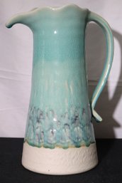 Anthropologie Turquoise Pitcher / Jug, In The Style Of Old Havana