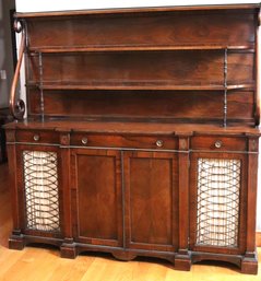 Regency Style Buffet Cabinet In Elegant Rosewood With Brass Inlay
