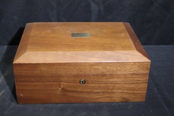 Genuine Walnut DECO Wood Humidor Box With Monogram