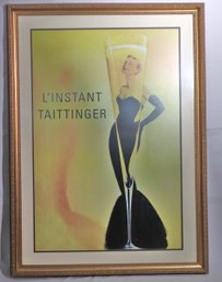 Iconic Linstant Taittinger Vintage Framed Poster.