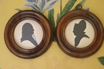 Miniature Antique Portrait Paintings On Paper In Frame