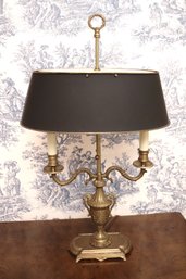 Decorative Crafts Ornate Vintage Brass Bouillotte Table Lamp With A Metal Toleware Shade