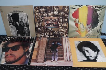 Six Vintage Record Albums With Bob Dylan