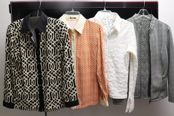 Two Mc Laughlin Long Sleeve Shirts And A McLaughlin Houndstooth  Jacket