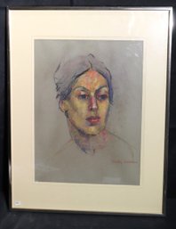 Framed Portrait Pastel By Dorothy Goldman Approx. 17 X 22 Inches In The Frame