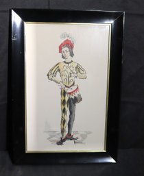 Framed Jester Print Looks To Be A Watercolor