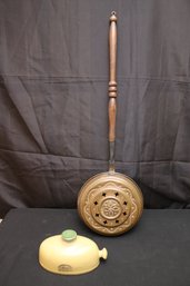 Vintage Chestnut Roaster And Ceramic Hot Water Bottle.