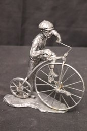 Handcrafted Pewter Bicycle Sculpture