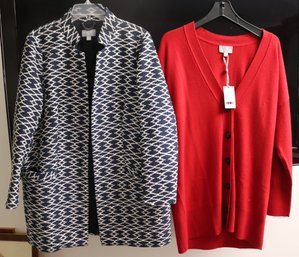 Pure Collection Red Cashmere Sweater (12) And Pure Jacket With Zig  Zag Design