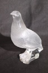 Lalique France Crystal Quail Figurine With Crack To The Base