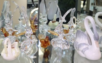 Lot Of Glass Bird Ornaments With Bellek &  Nao