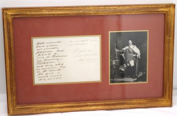 King Edward The VII Framed And Signed Document As Pictured