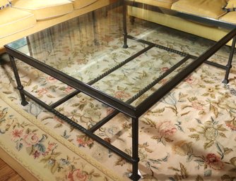 Contemporary Custom-built Wrought Iron/glass Coffee Table From The D And D Building In NY City, Overall Excell