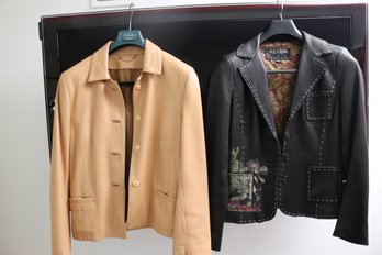 Ladies Short Leather Jacket And Casa Lopez Butter Soft Leather  Jacket From Argentina.