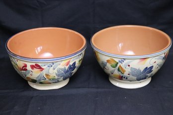 Two Alfa Ceramic Hand Painted Bowls Made In Italy.