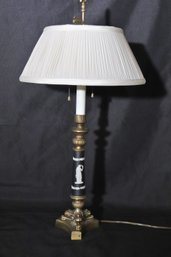 Black Wedgwood Neoclassical Style Candlestick Lamp.